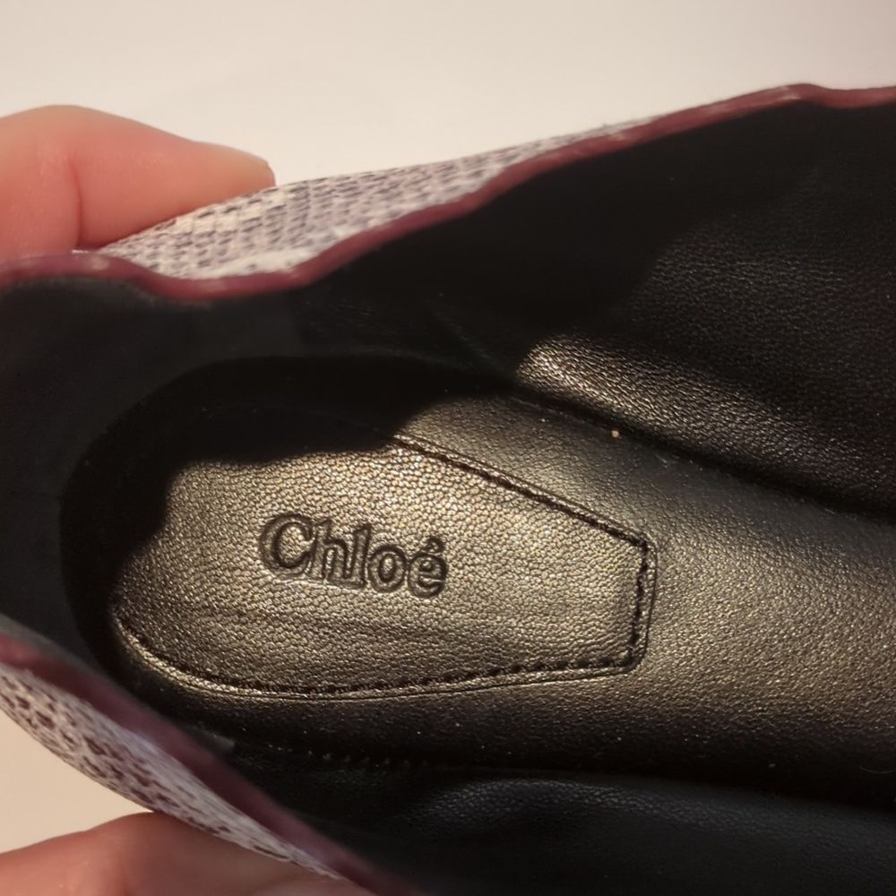 Chloe Lauren snakeskin embossed leather flats - Picture 4 of 9